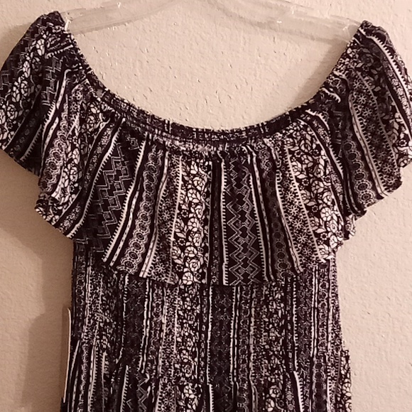 NEW JUSTIFY Cottagecore Boho Hippie Beachy Cruise EB Sz L black-white color HCS - Picture 4 of 12
